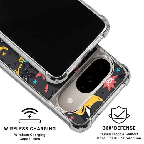Looney Tunes Daffy Duck Patches Google Pixel 10 Clear Case